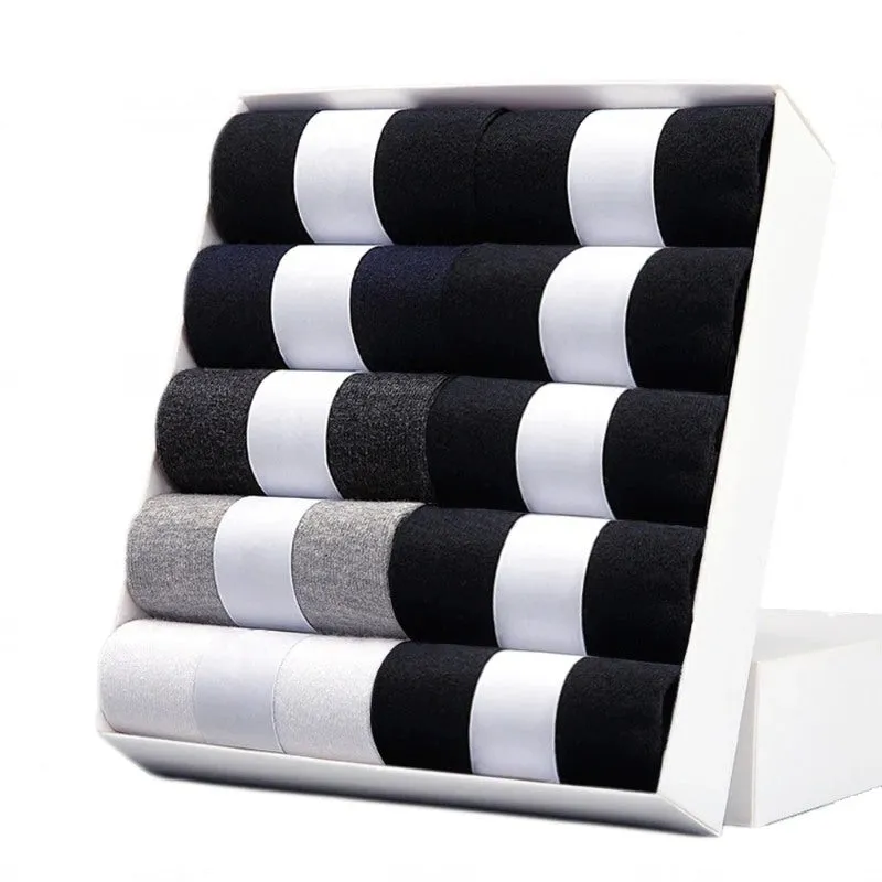10 Pcs Soft Breathable Men's Cotton Socks