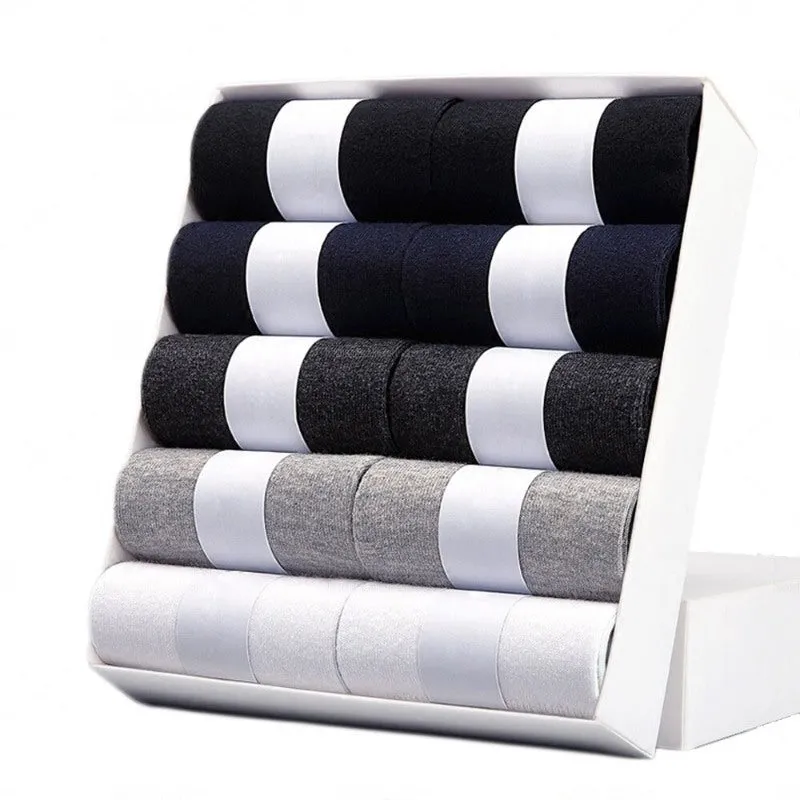 10 Pcs Soft Breathable Men's Cotton Socks