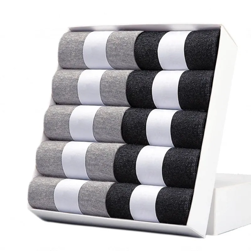 10 Pcs Soft Breathable Men's Cotton Socks