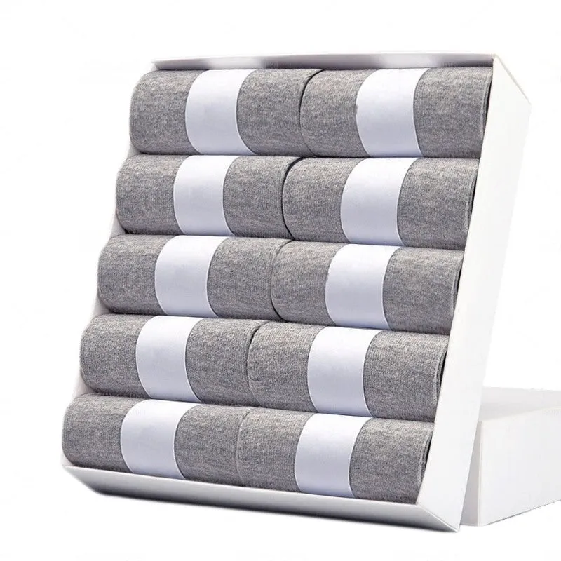 10 Pcs Soft Breathable Men's Cotton Socks