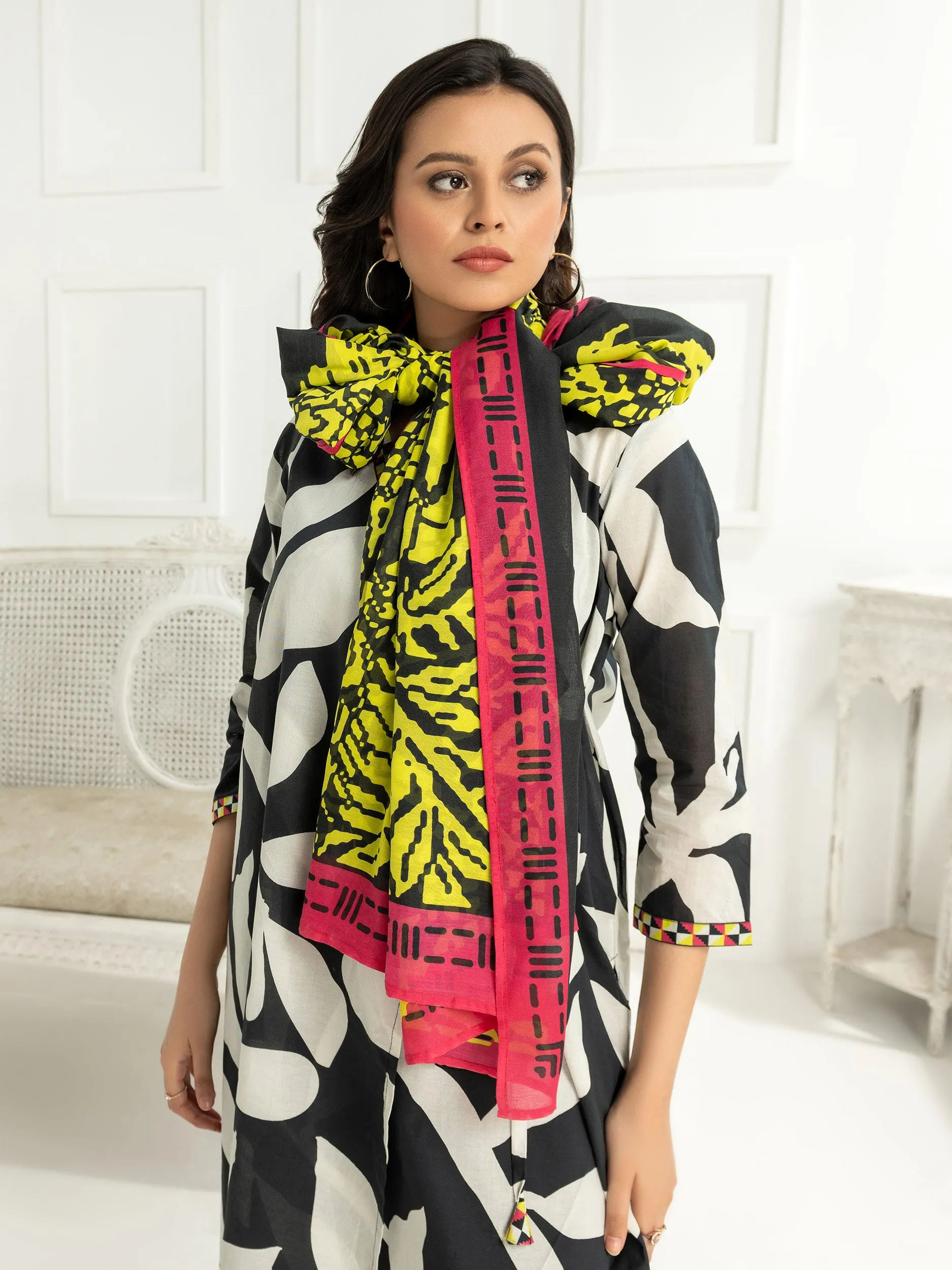 2 Piece Viscose  Lawn Suit-Printed (Unstitched)