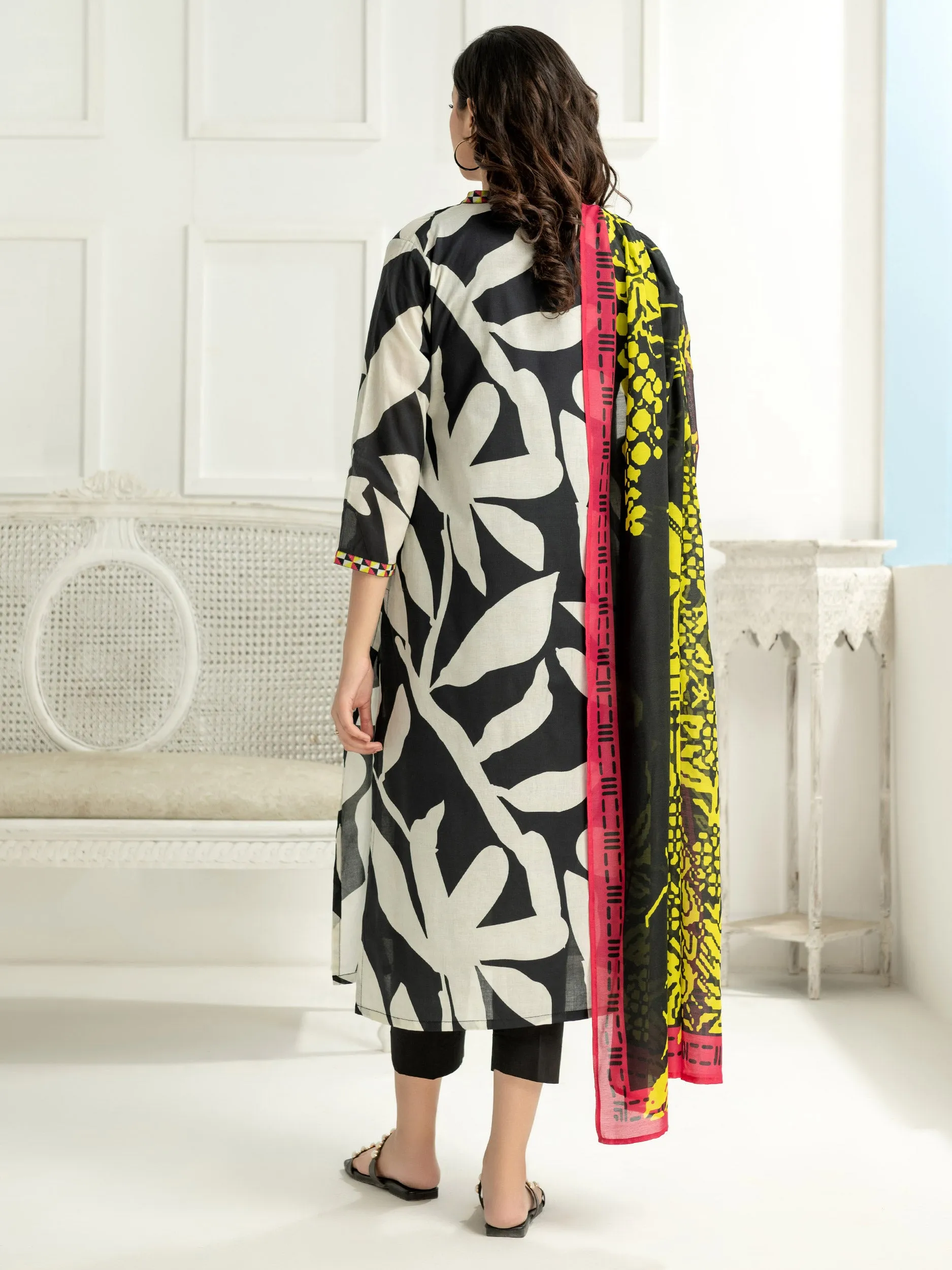 2 Piece Viscose  Lawn Suit-Printed (Unstitched)