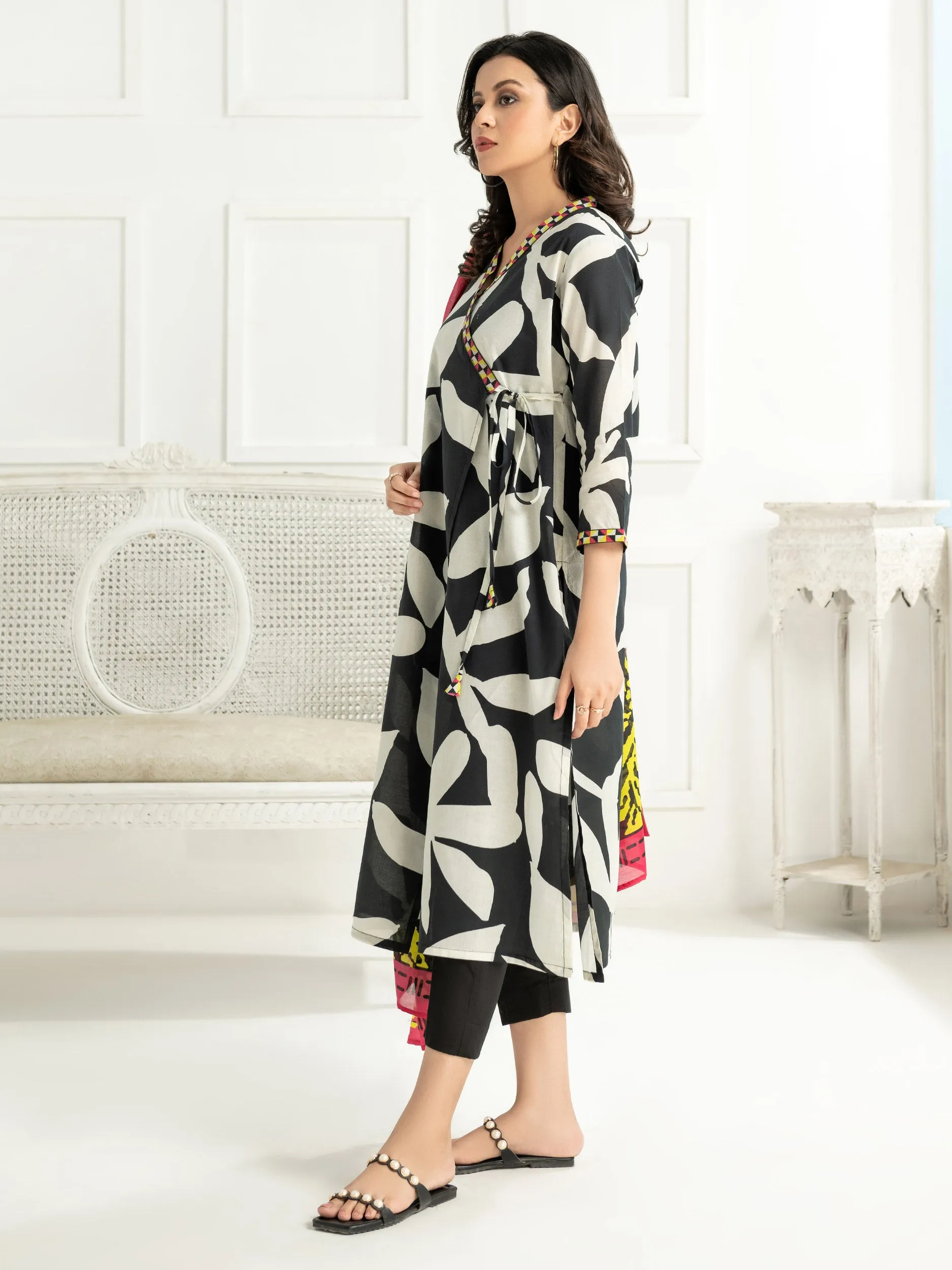 2 Piece Viscose  Lawn Suit-Printed (Unstitched)