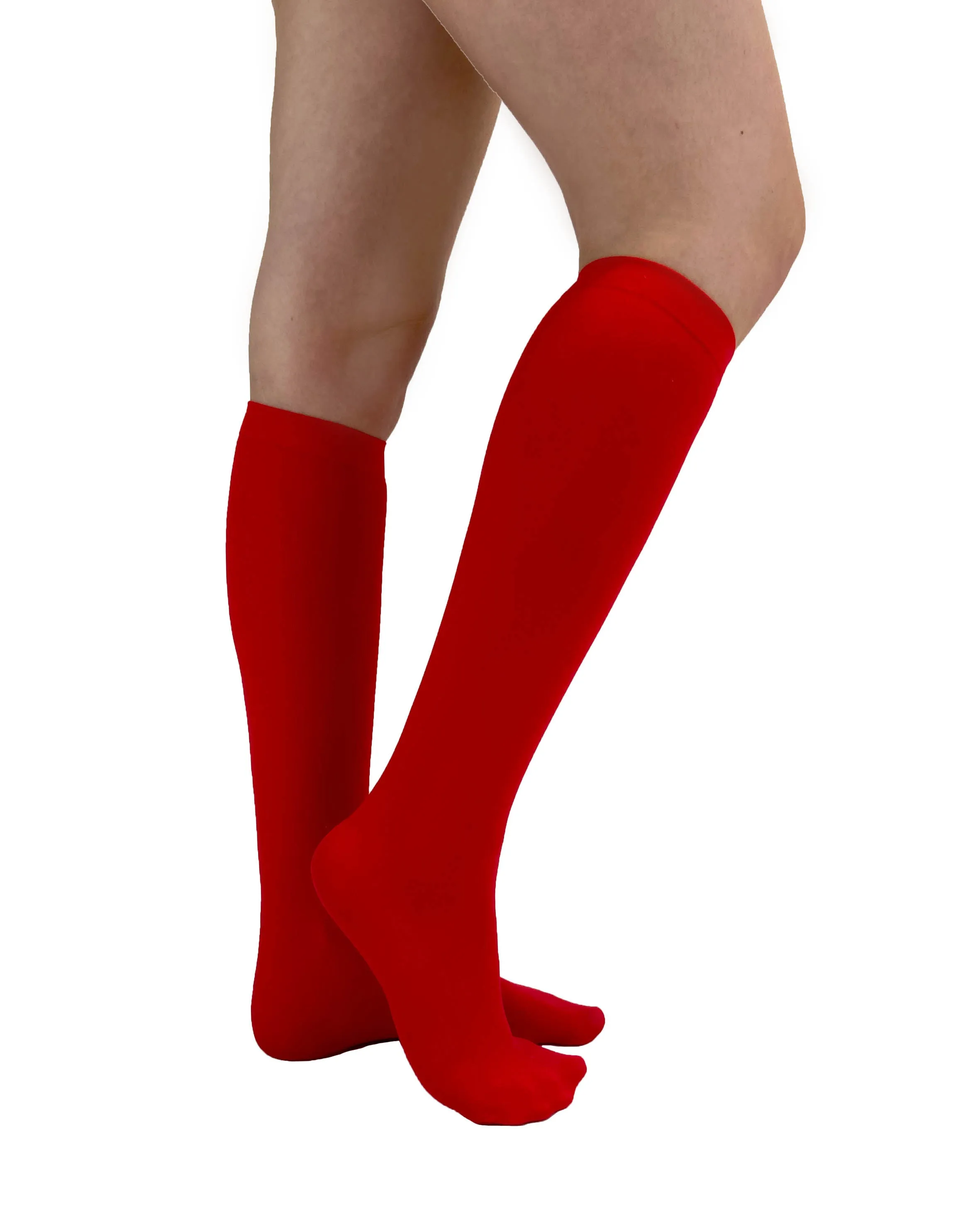 40 denier Red Knee High Socks