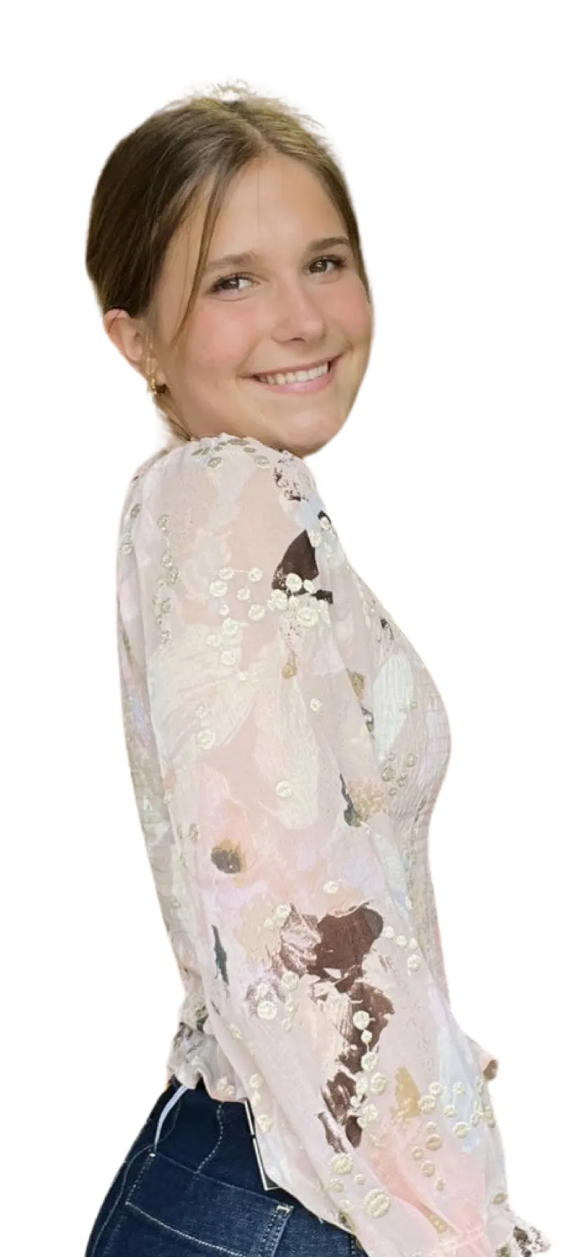 Apparel- Btfl-Life Grace Gold Thread High Neck Smocked Top