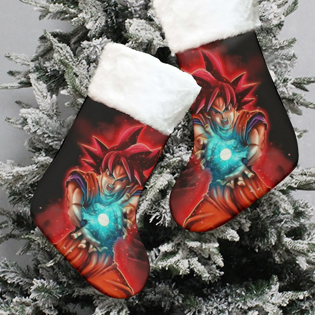 Awesome Red Hair Goku DBZ Christmas Socks