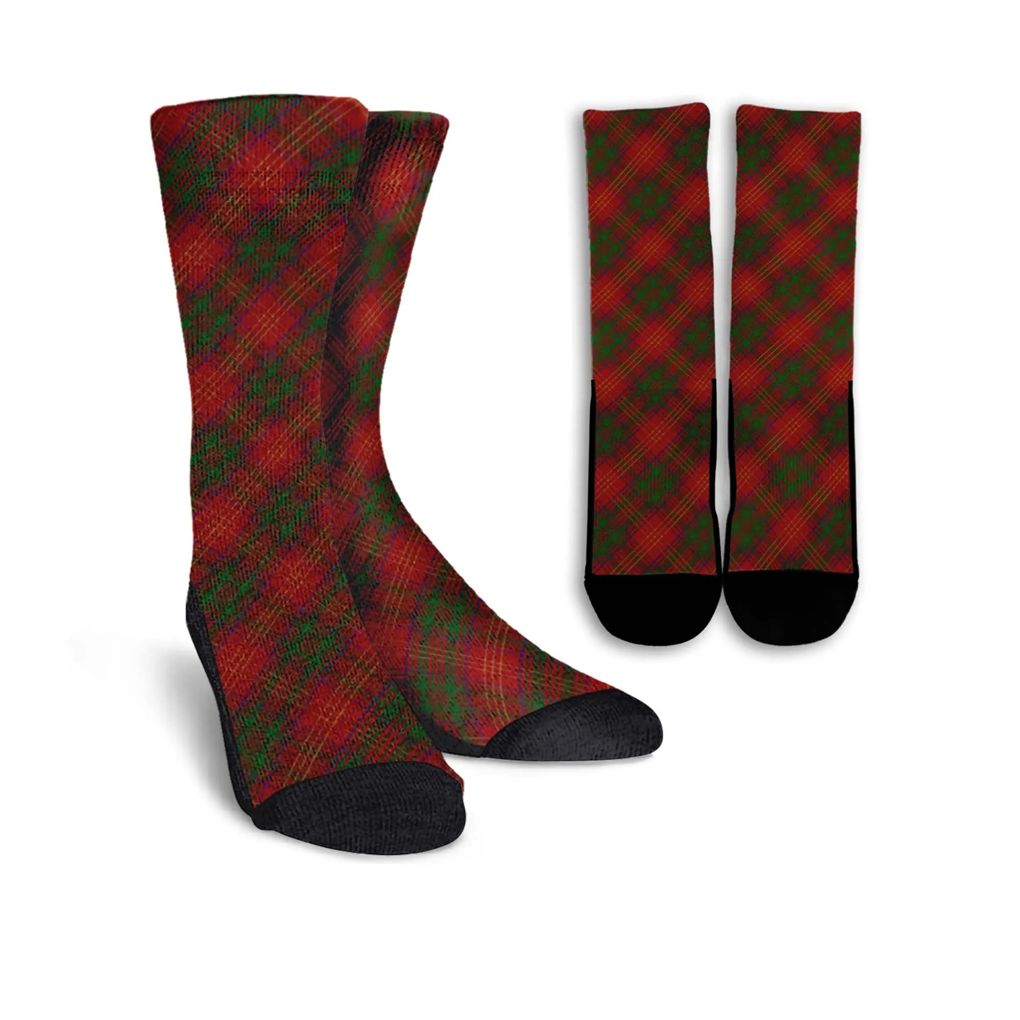 Burns Tartan Crew Socks Cross Tartan Style