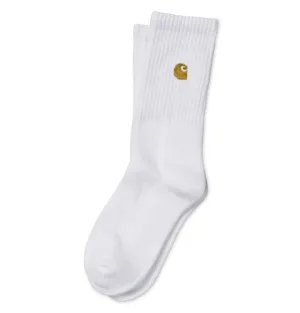 Carhartt WIP Chase Socks – White/Gold