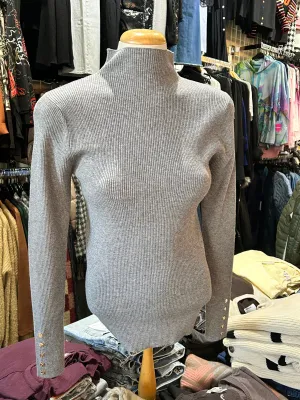 Carré Noir - Ribbed Knit Mock Neck Sweater