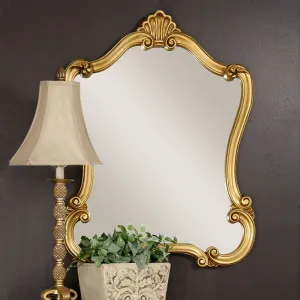 Casa Bella Living Traditional Lightly Distressed Gold Framed Mirror