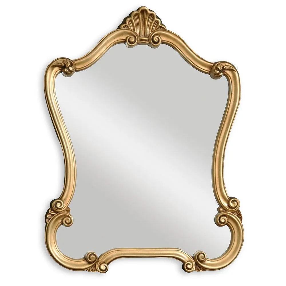Casa Bella Living Traditional Lightly Distressed Gold Framed Mirror
