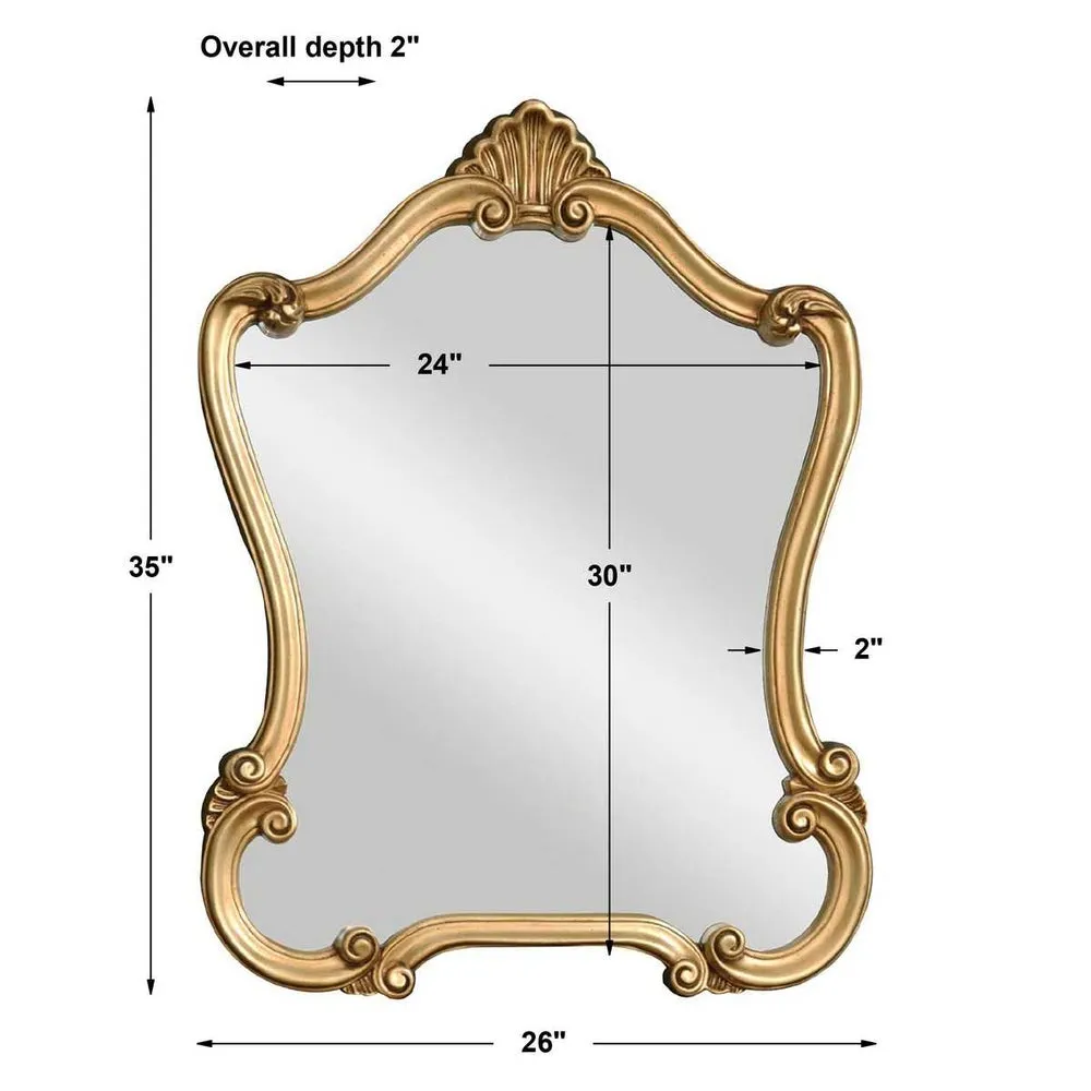 Casa Bella Living Traditional Lightly Distressed Gold Framed Mirror