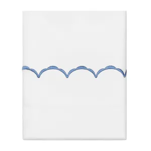 Coastal Blue Wavelet Embroidered Pillowcase Pair