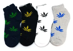 Colored Marijuana Printed Men's Ankle Socks Wholesale