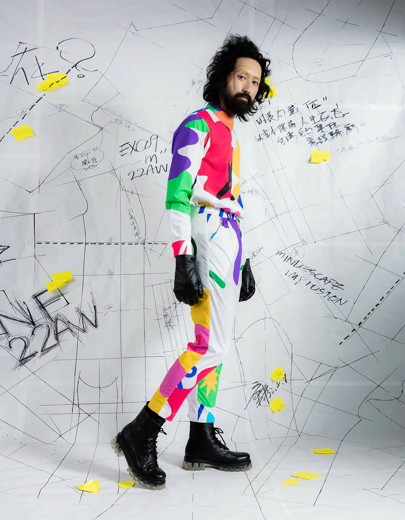 Crossover White Printed Trouser