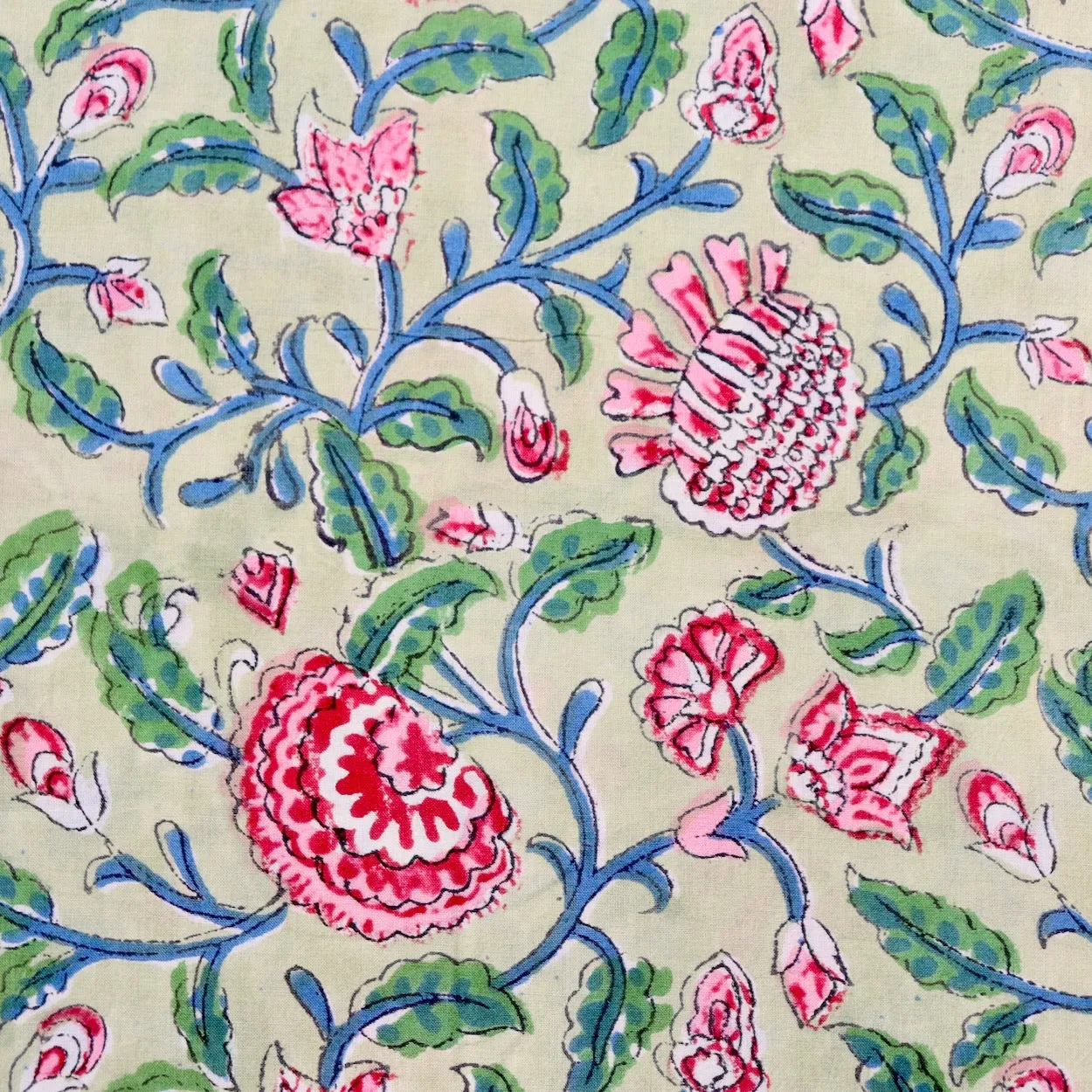 Dahlia Pink Block Print Cotton