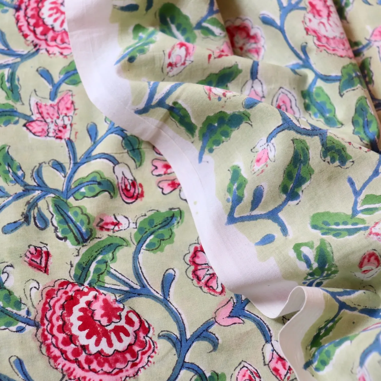 Dahlia Pink Block Print Cotton