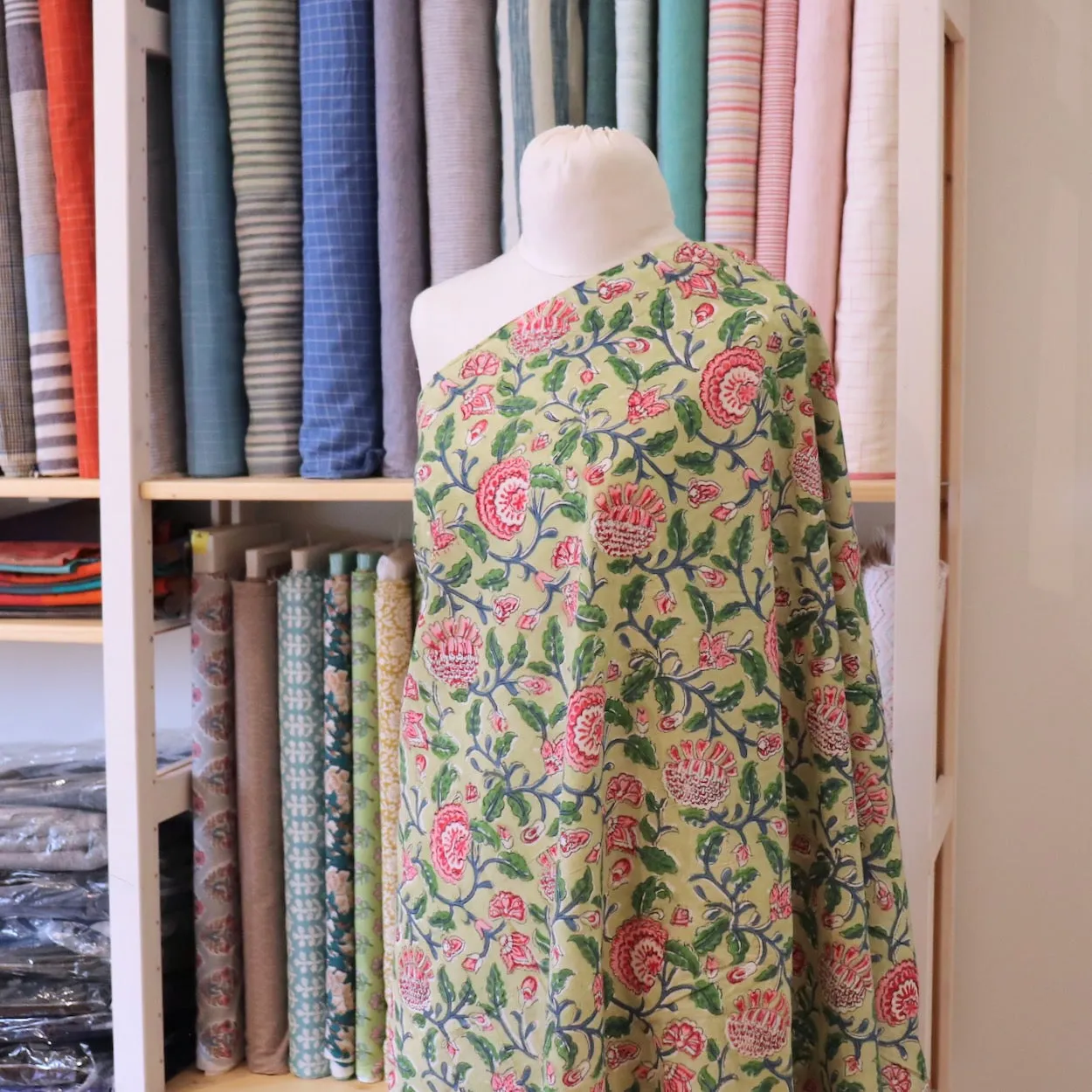 Dahlia Pink Block Print Cotton