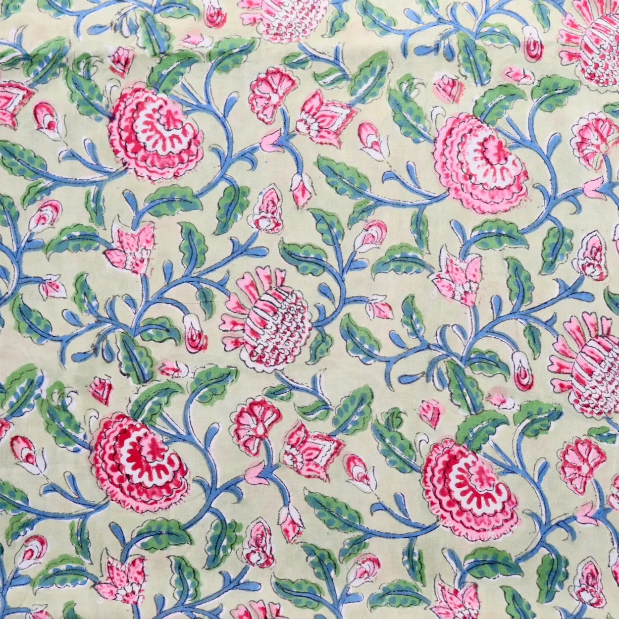 Dahlia Pink Block Print Cotton