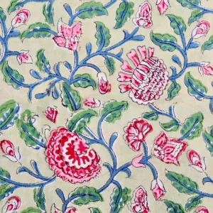 Dahlia Pink Block Print Cotton