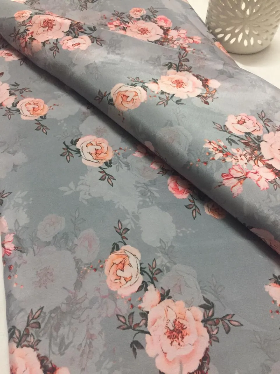 Digital floral printed crepe fabric 70 cms cut
