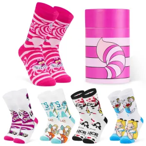 Disney Ladies Socks, Pack of 5 Soft Ankle Socks for Women - Cheshire Cat