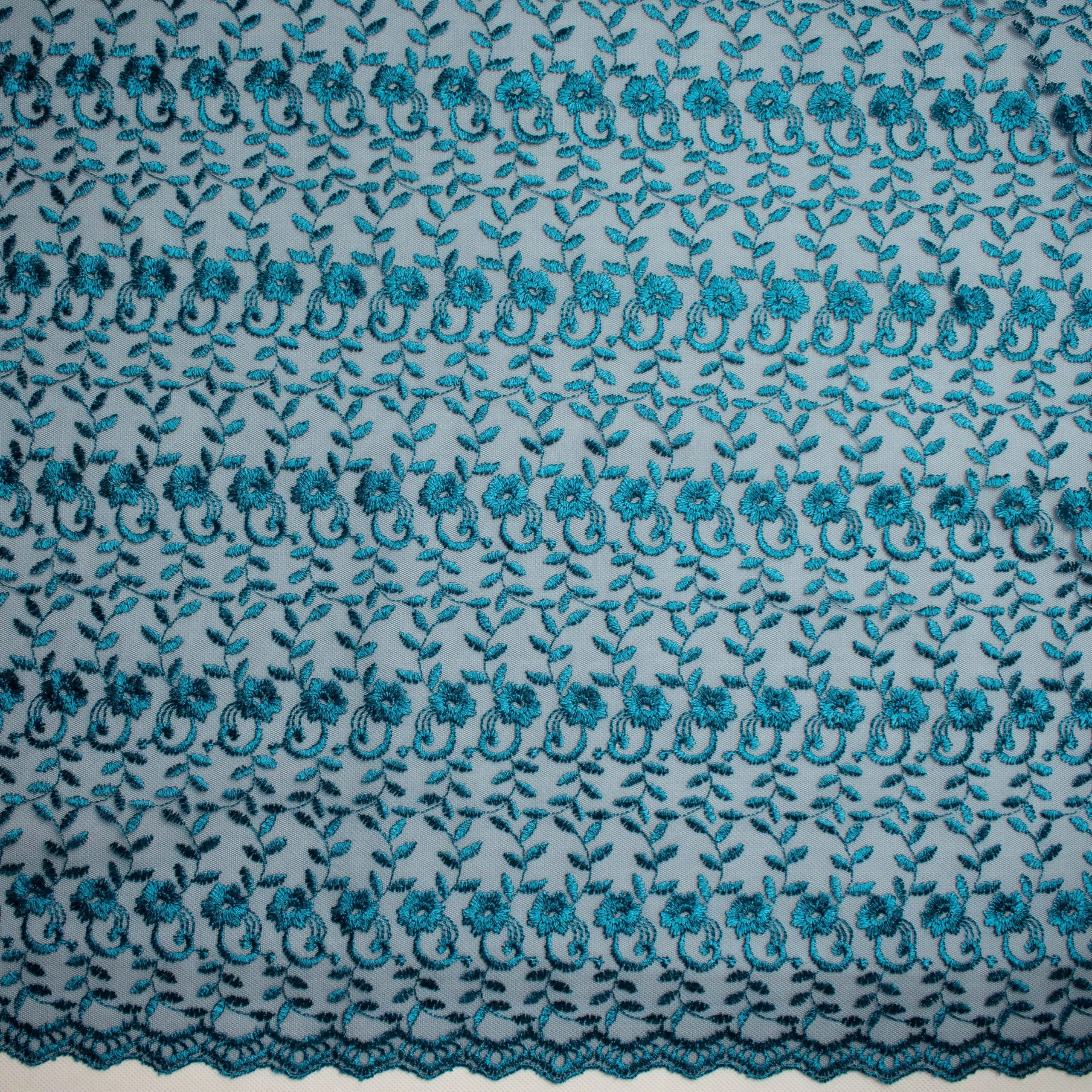 Embroidered Lace SF-01198 Turquoise