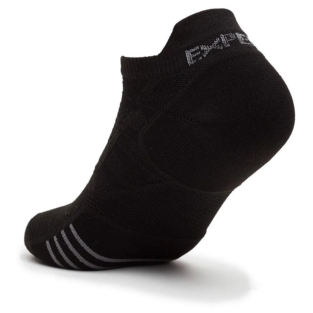 Experia Prolite Ultra-Light Cushion No Show Tab Tennis Socks Black