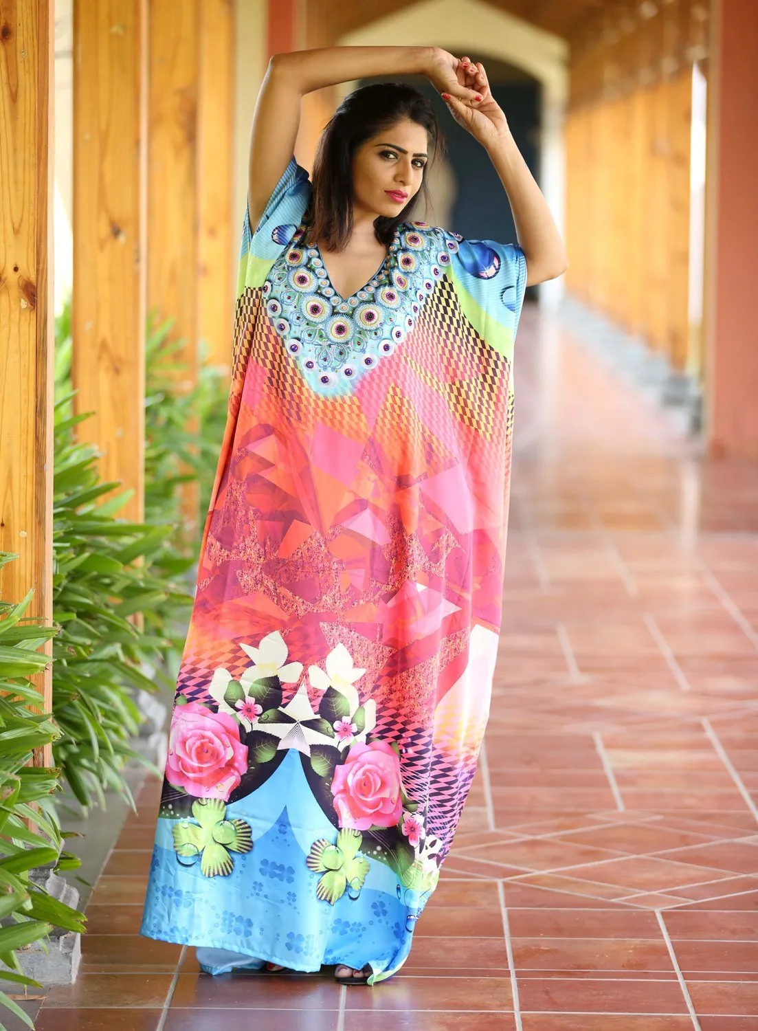 floral print Gorgeous Beautiful High End Resort Wear Beach Wear kaftan