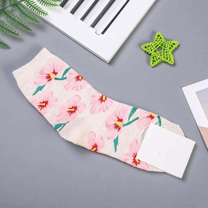 Floral Printed Long Socks Set