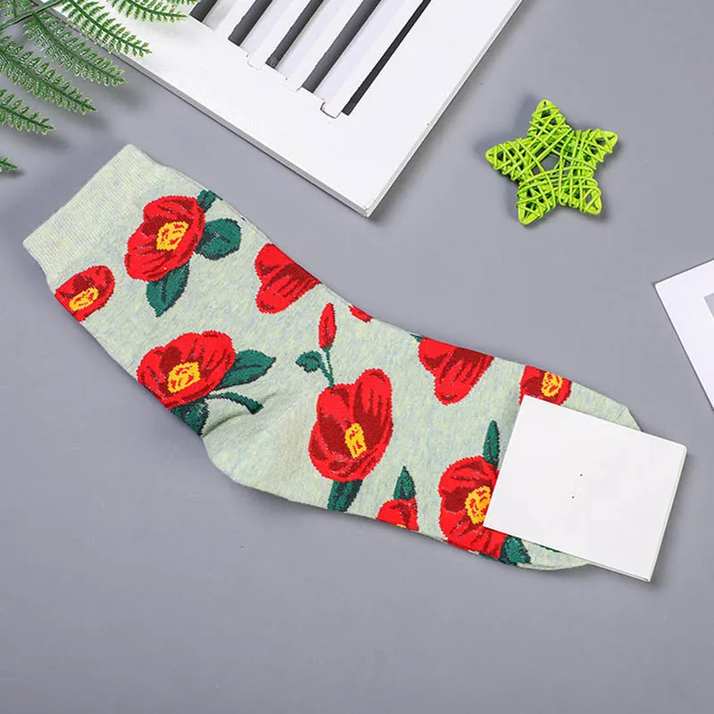 Floral Printed Long Socks Set