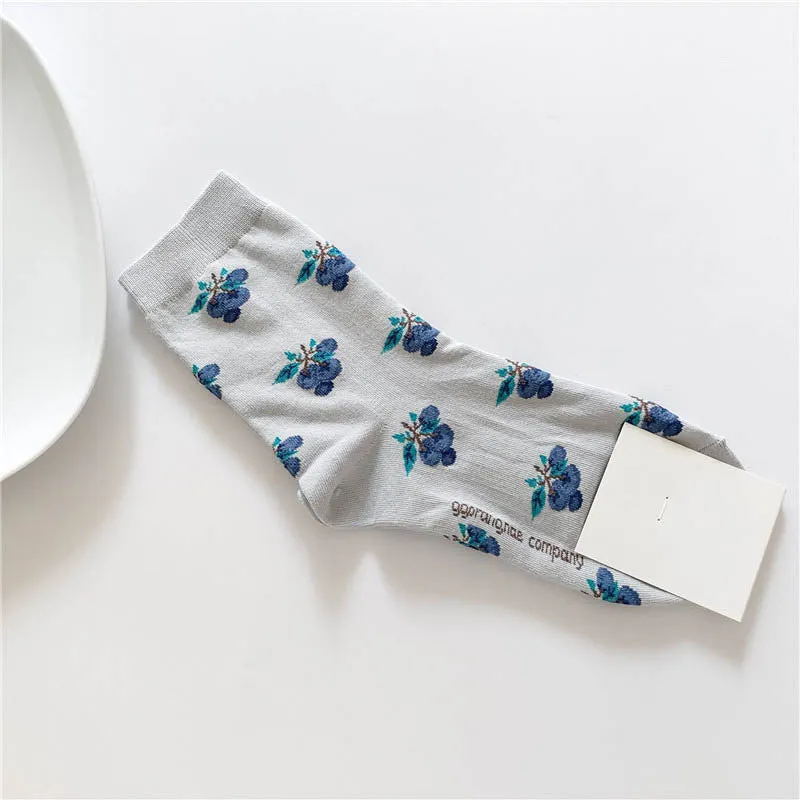 Floral Printed Long Socks Set