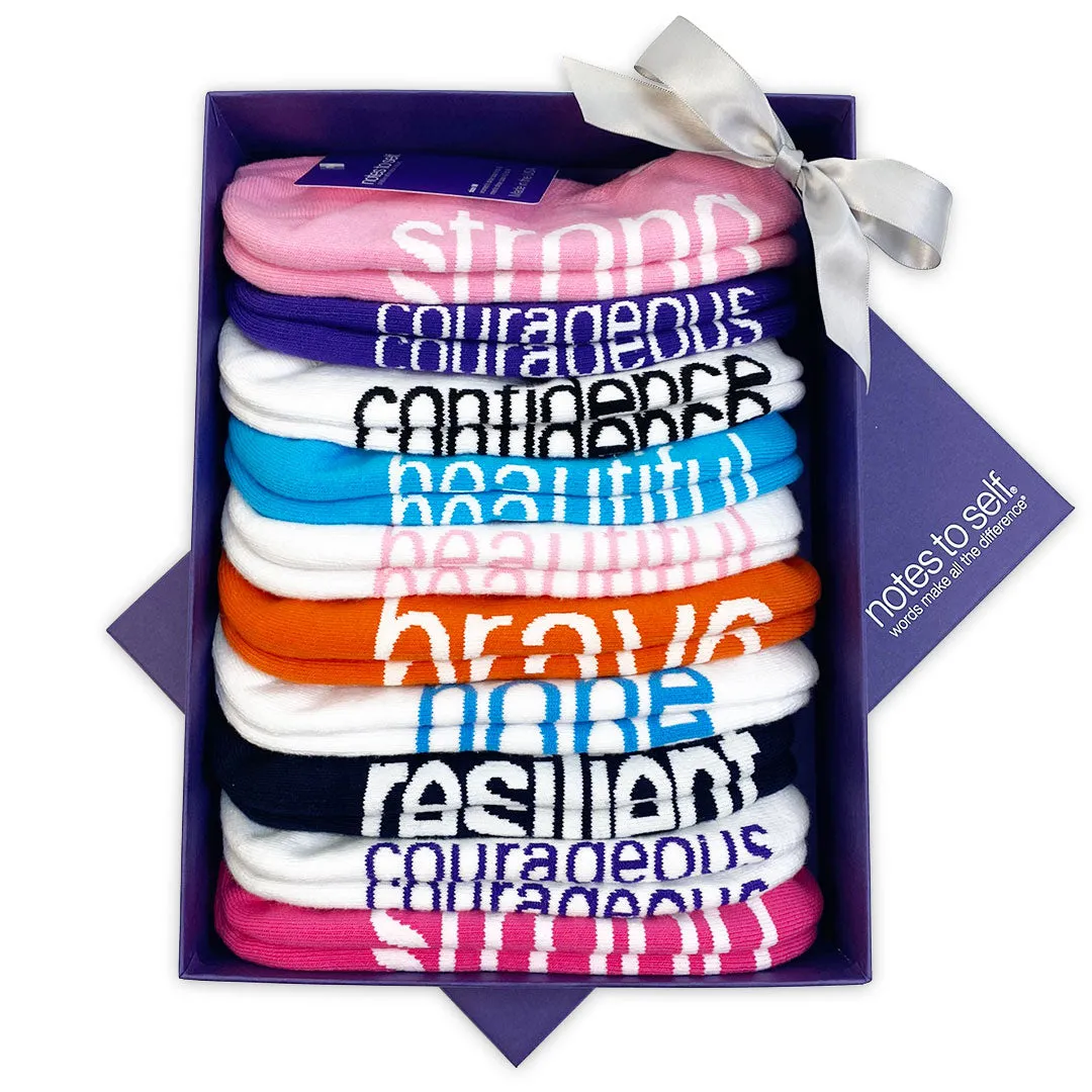 For one who is strong and so much more - 10 pairs of socks in keepsake box