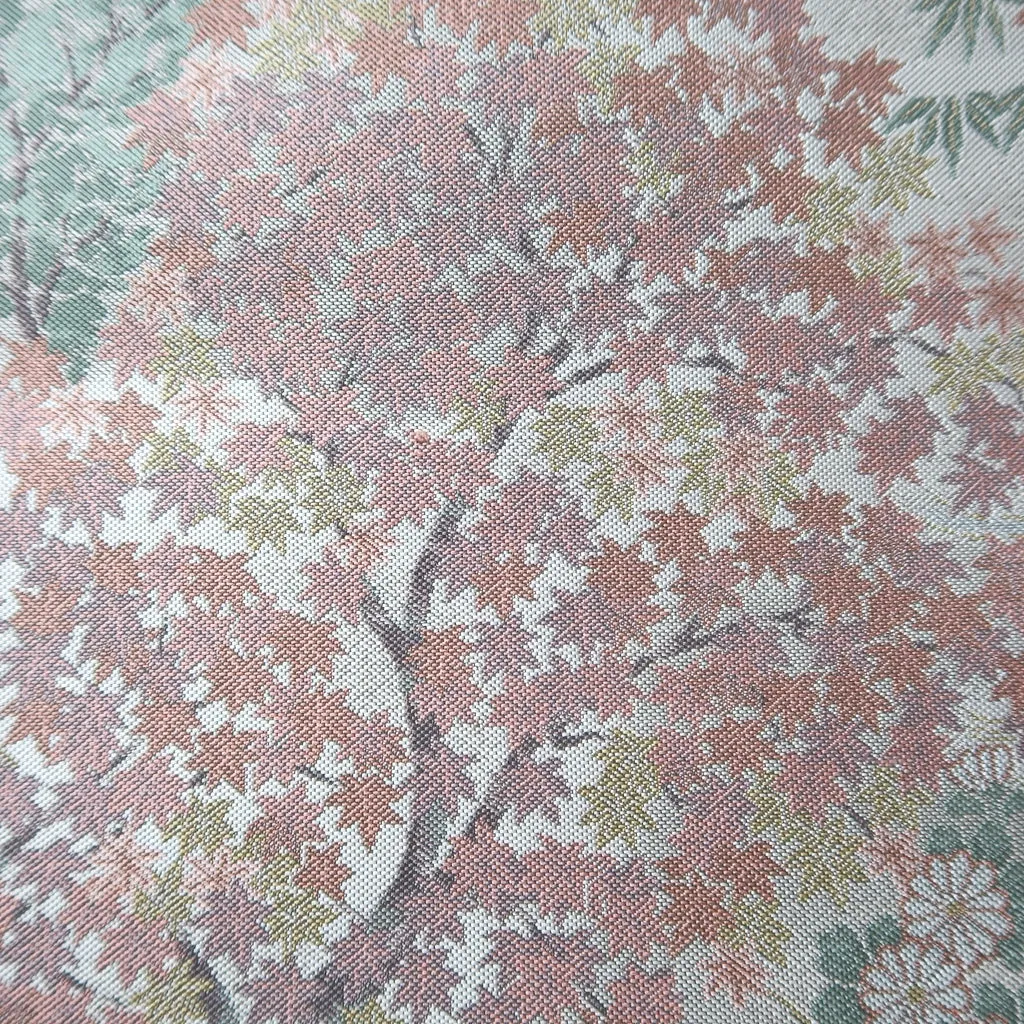 Fukuro Obi Light Gray Landscape Iori Silk BB235V4