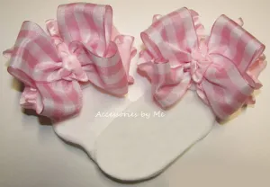 Gingham Plaid Ruffle Bow Socks