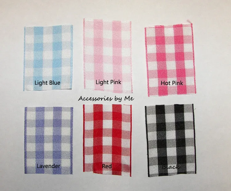 Gingham Plaid Ruffle Bow Socks