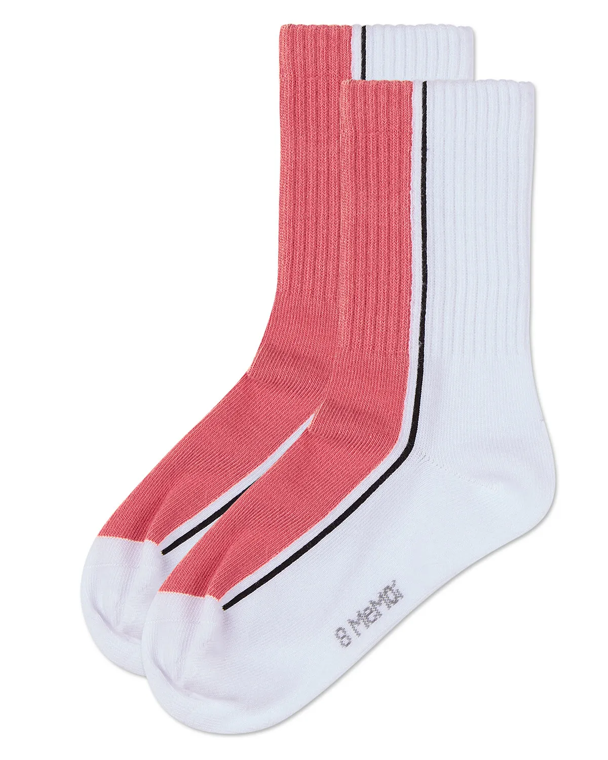 Girls' Color Block Stripe Crew Socks