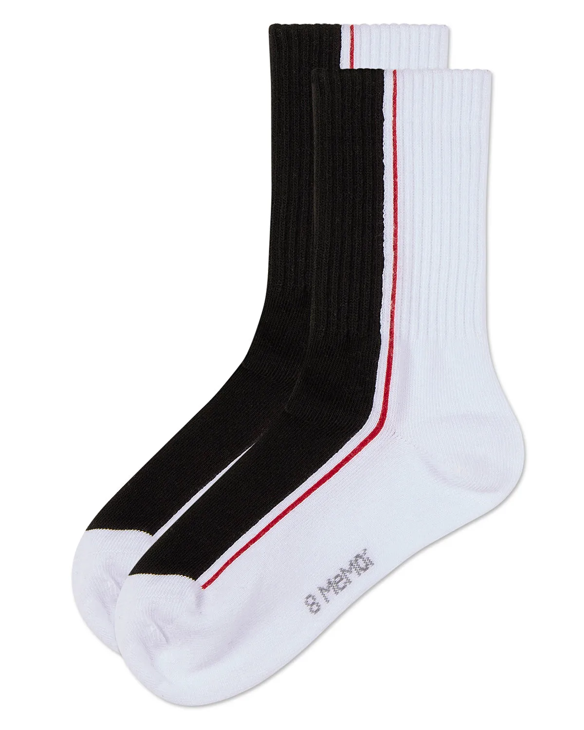 Girls' Color Block Stripe Crew Socks