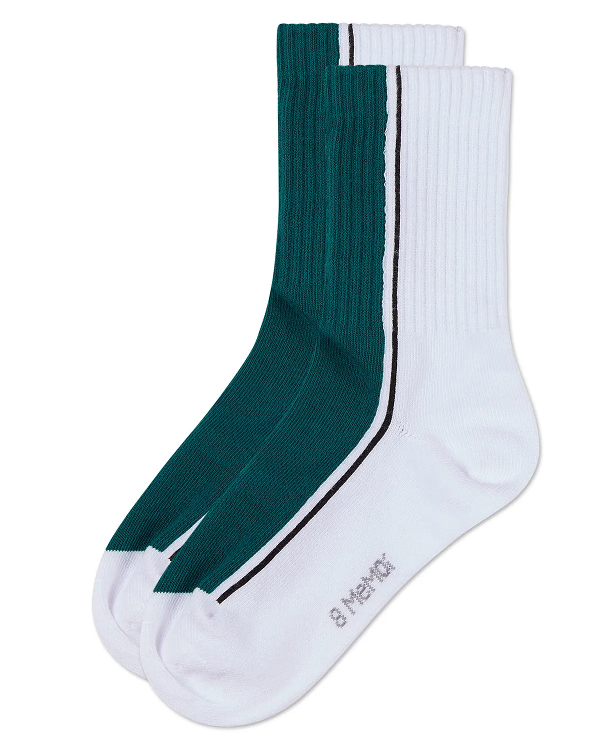 Girls' Color Block Stripe Crew Socks