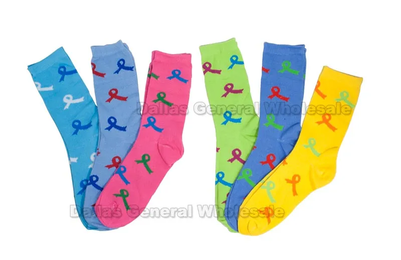 Girls Ribbon Crew Socks Wholesale