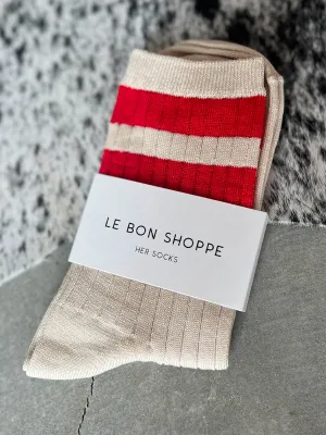 Her Socks: Varsity Red