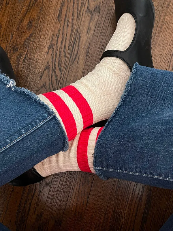 Her Socks: Varsity Red
