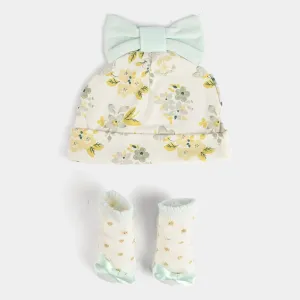 Infant Printed Cap & Socks Set 6M 
