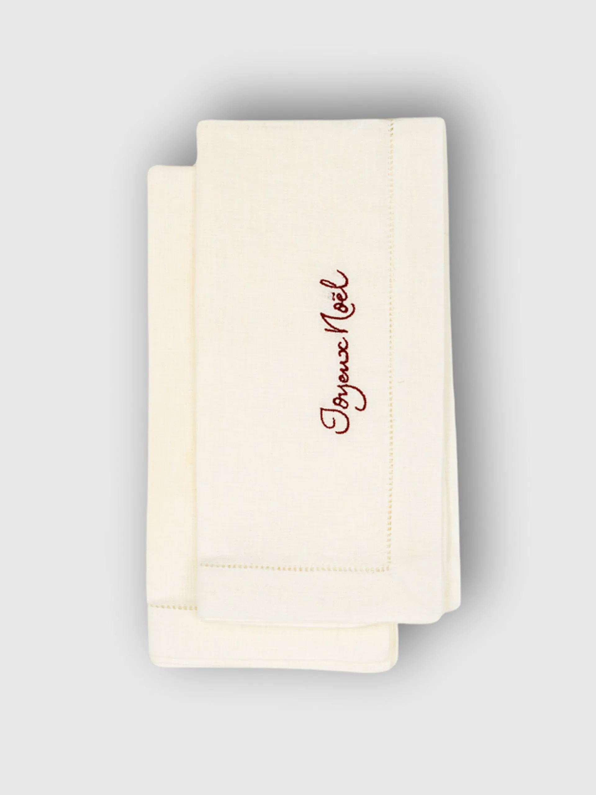 Joyeux Noël embroidered napkins (set of 4)