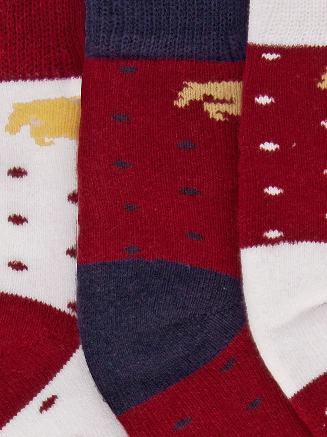 JUMP USA Men's Ankle Length Bamboo Cotton Socks - Pack of 3 | Men Casual Socks for Everyday Wear - Sweat Proof, Quick Dry, Padded for Extra Comfort | Color - Red/White