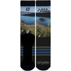 Lake Tahoe Blue Stripe Socks