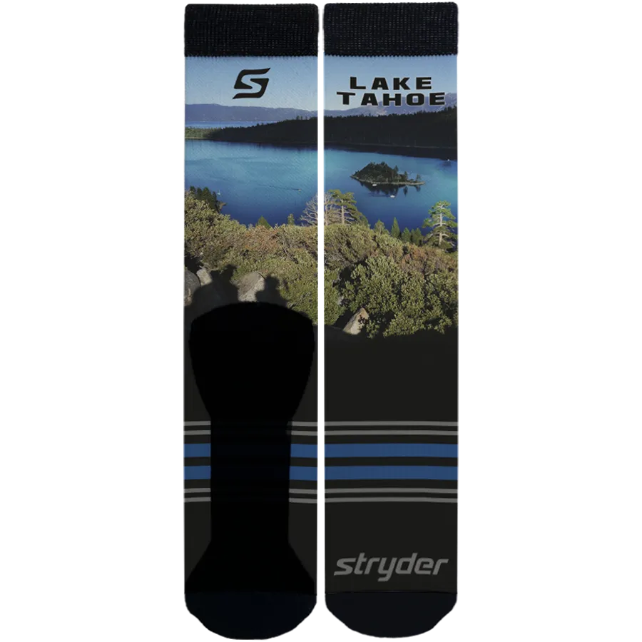 Lake Tahoe Blue Stripe Socks