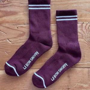 Le Bon Shoppe Maroon Boyfriend Socks