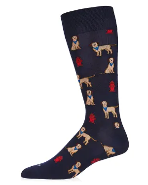 Men's Fire Hydrant Dog Bamboo Blend Novelty Crew Sock