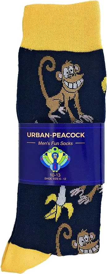 Men's Novelty Crew Socks - Hungry Monkey - Navy